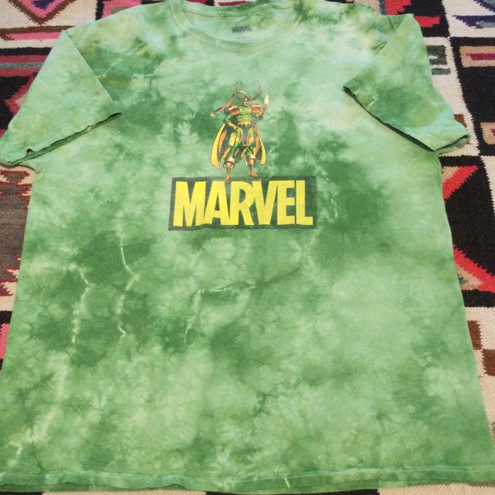 Marvel Man’s Green Tie-Dye Loki Graphic Tee